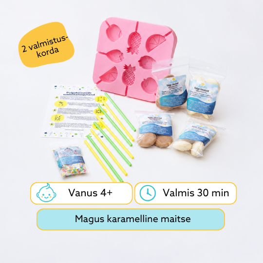 Pulgakommide valmistamise komplekt – valge šokolaad ja nonparellid