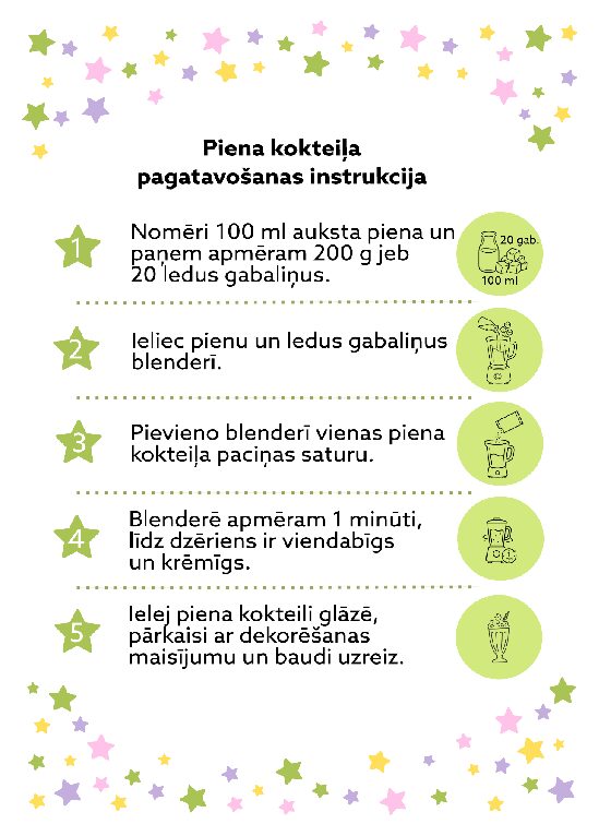 Piena kokteiļa pagatavošanas instrukcija