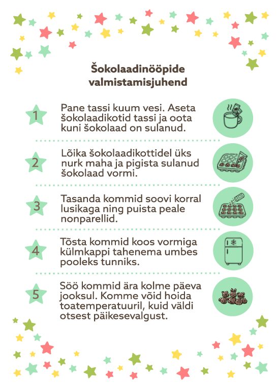 Šokolaadinööpide valmistamisjuhend