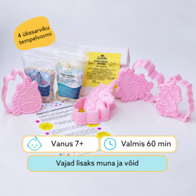 Ükssarviku kujuliste küpsiste valmistamise komplekt 15111