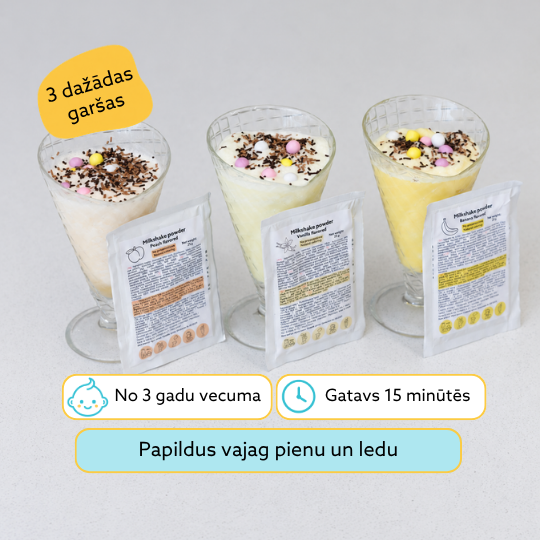 Piena kokteiļa pagatavošanas komplekts bērniem – 3 garšas